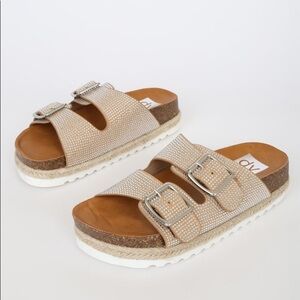 Dolce Vita Carther Platform Buckle Slide Sandal In Shimmer